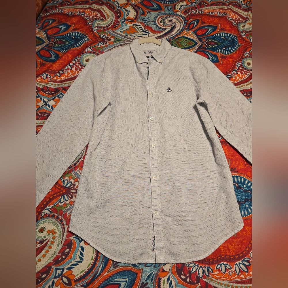 Penguin Button Down Business Casual Shirt Perfect for Office Wear or Date Night